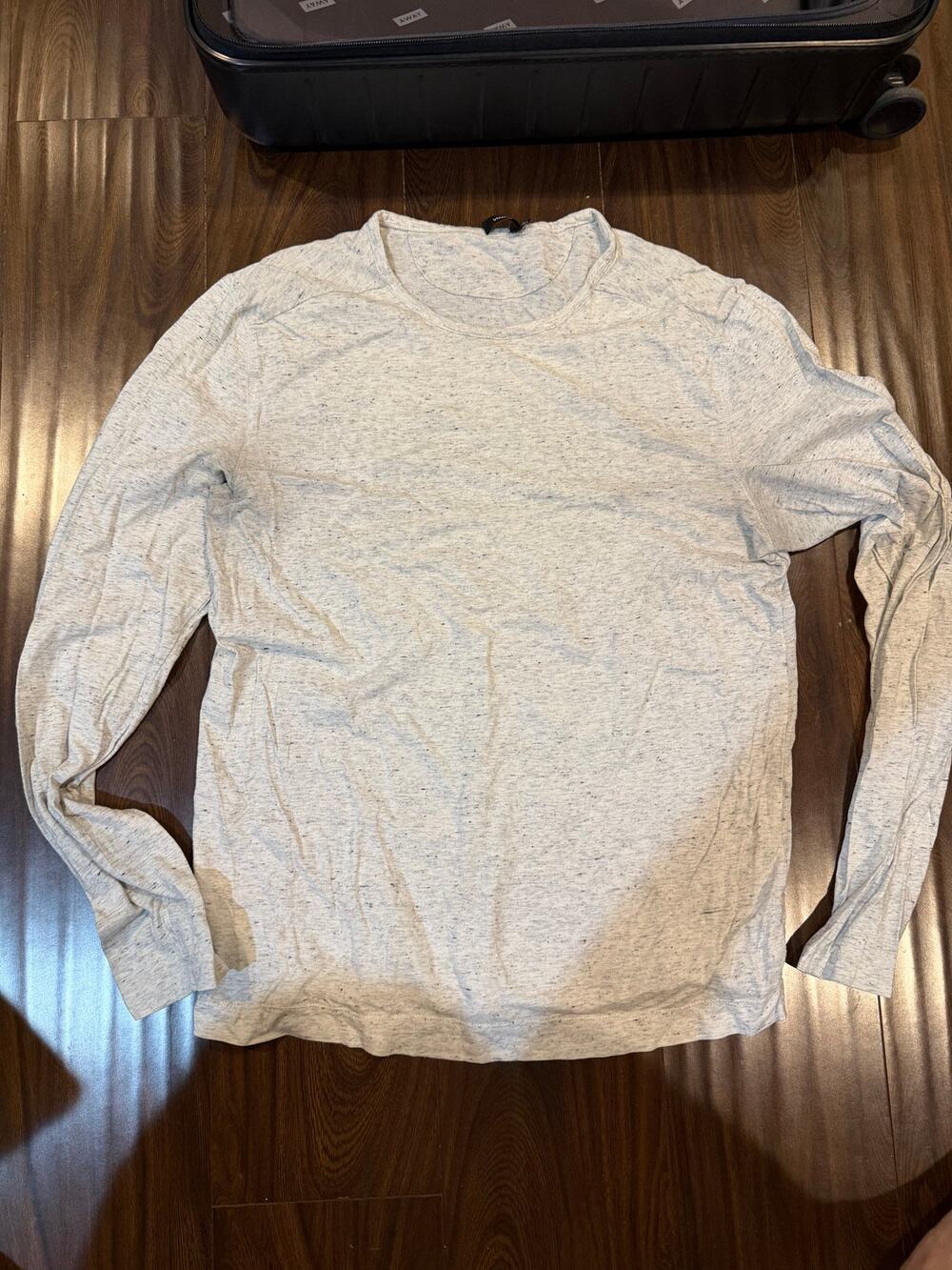 Vince Men’s Long Sleeve T-Shirt - White and Grey - Medium